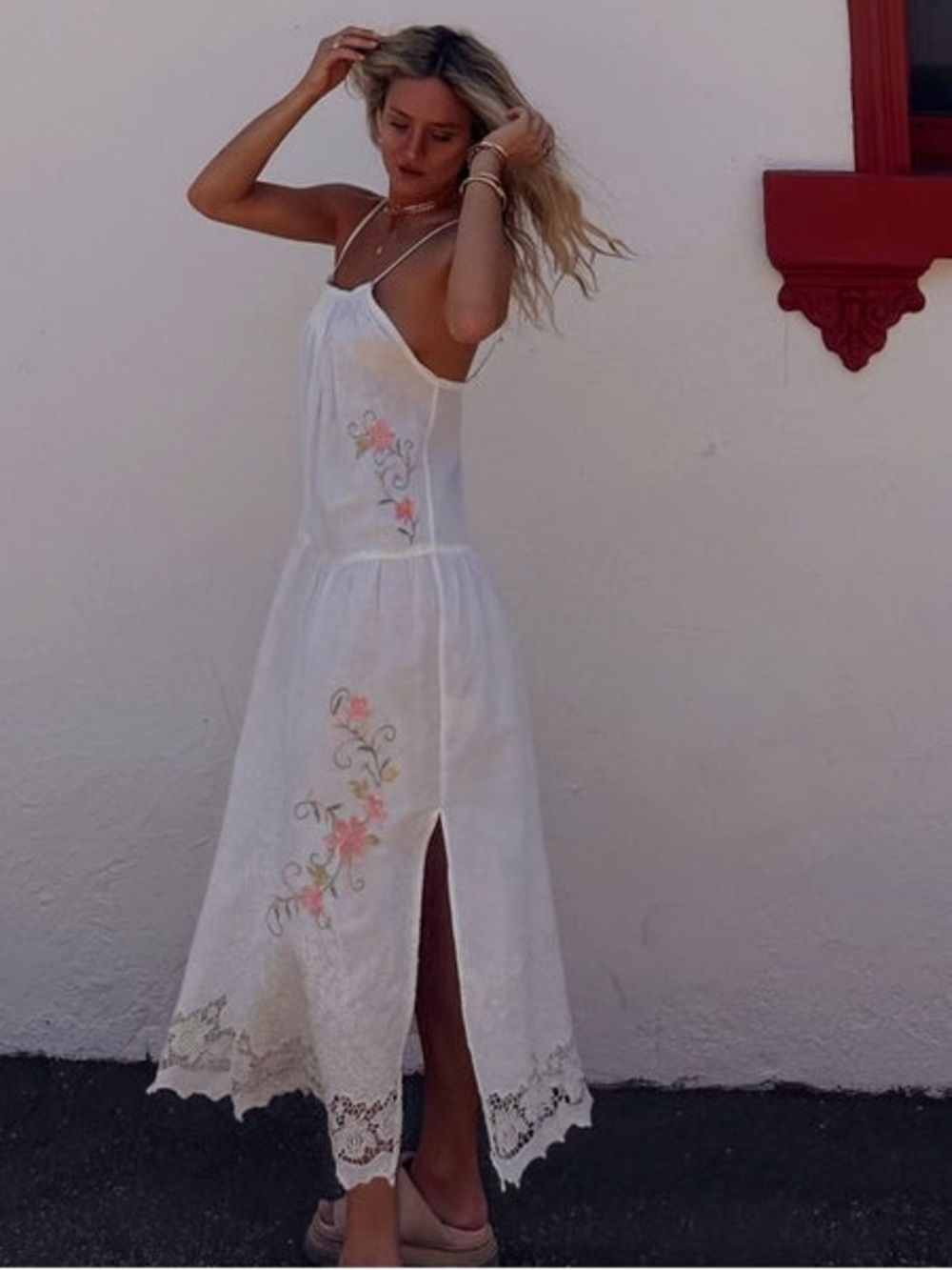 Spell and the Gypsy The Kala Strappy Sundress in White Lily